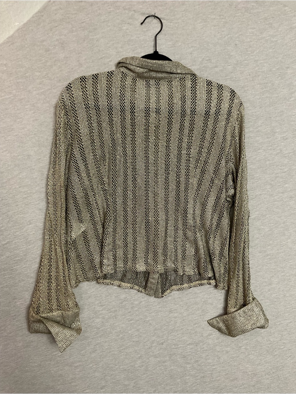 JS Collection Metallic Knit Button-Front Blouse - Picture 5 of 6